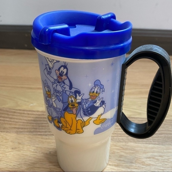 Walt Disney World Souvenir Cup Hot Cold Beverage Pluto Daisy Goofy Blue - Picture 4 of 7